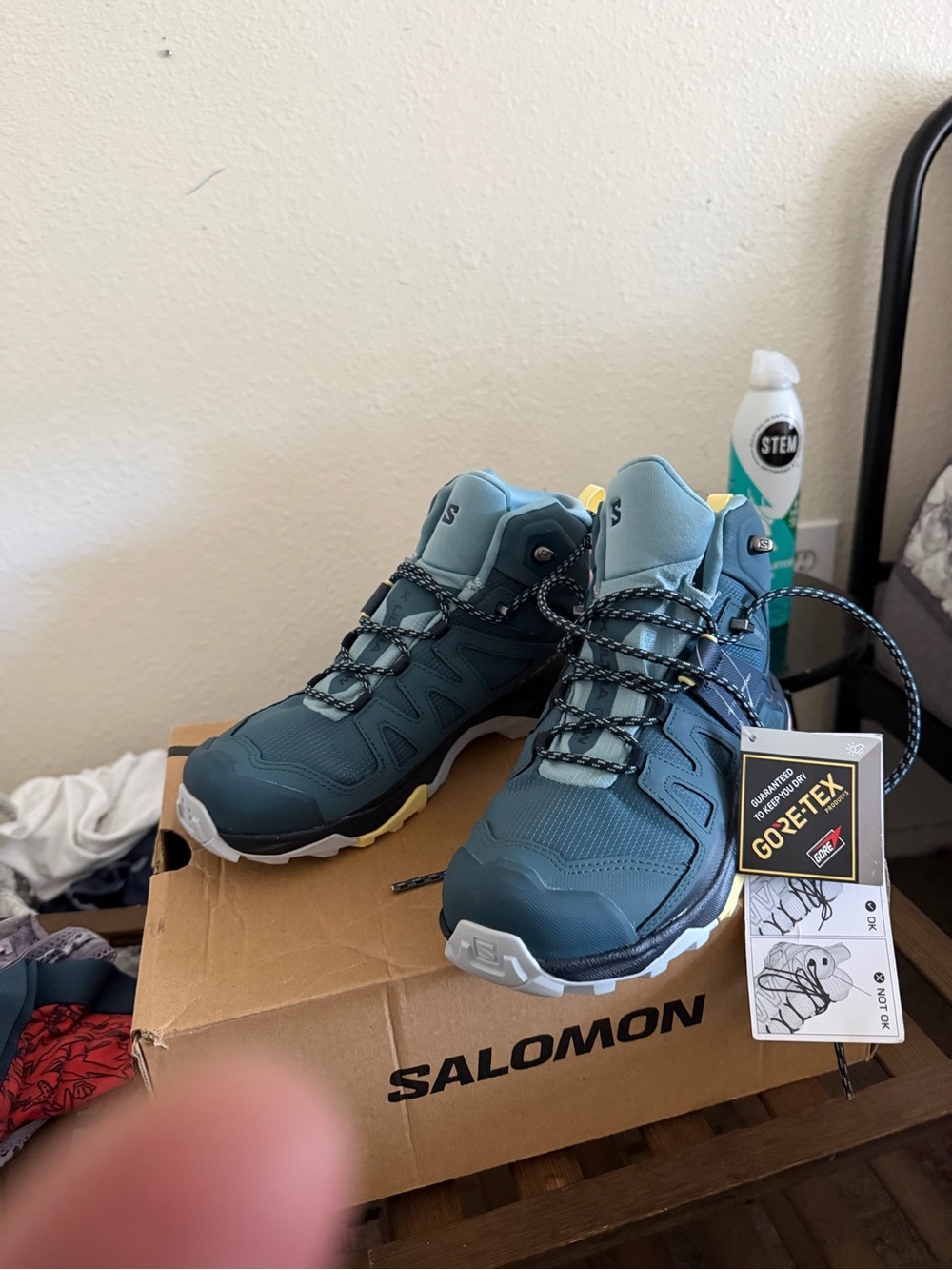 Salomon women’s Teal Green Trail Running Shoes with GORE-TEX